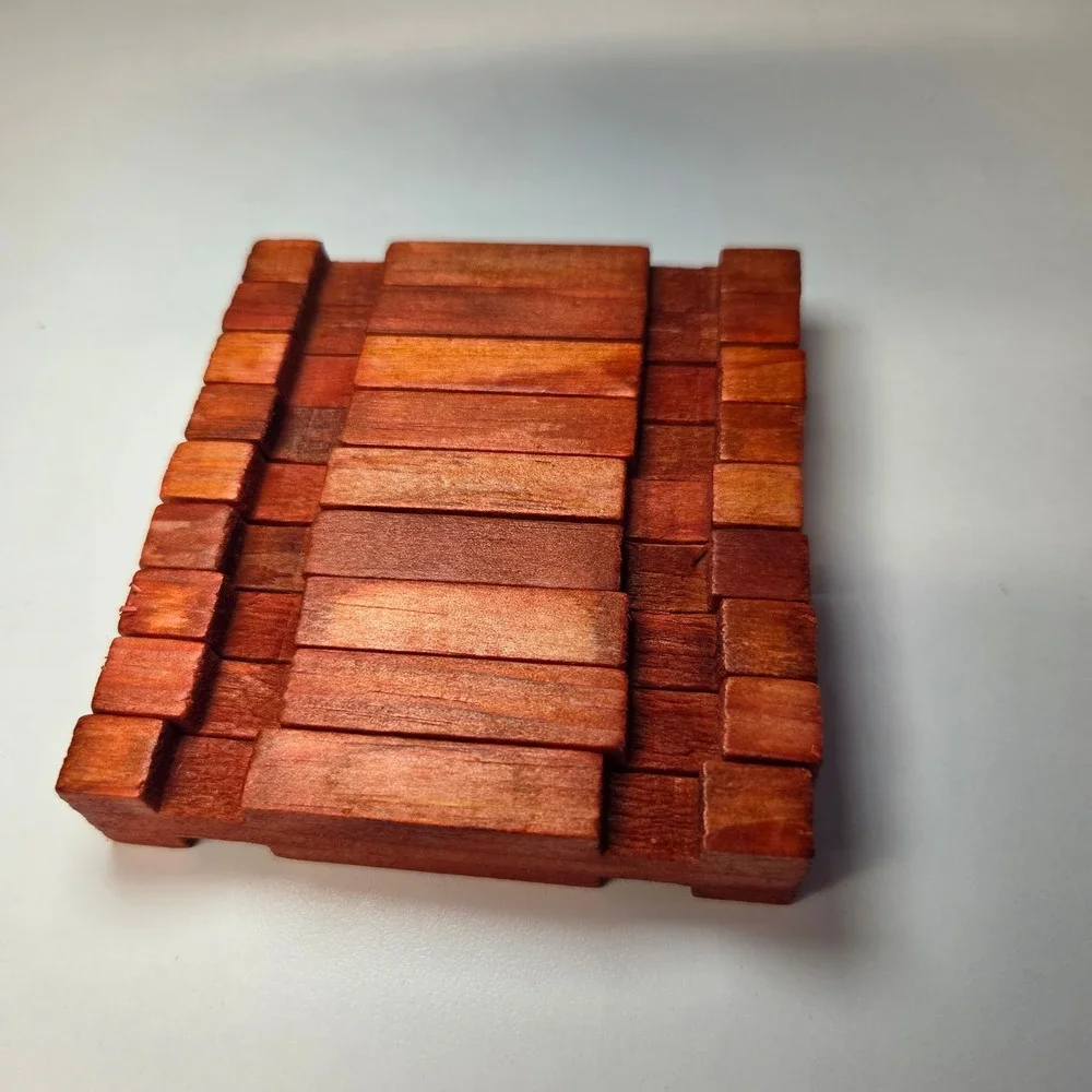 Vintage Wooden Red Building Logs Replacement Pieces Set of 9 Interlocking Toy
